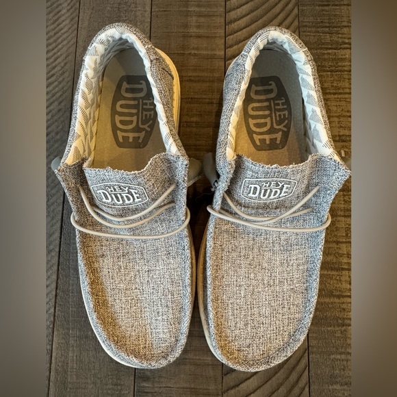 Hey Dude Iron Linen Wally Light Gray Slip-On Loafers Men's Size 9 - Picture 14 of 16